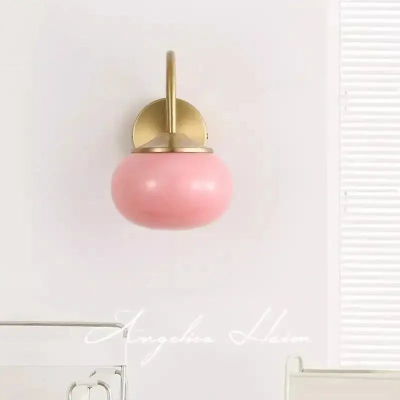 Pink White Glass Ball Sconce for Cozy Retreat