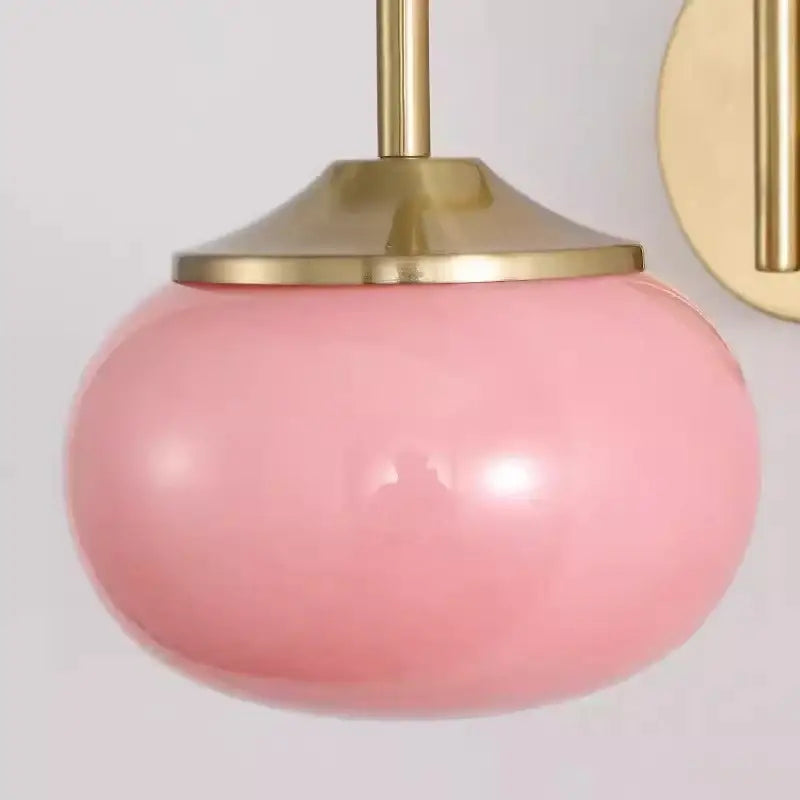 Pink White Glass Ball Sconce for Cozy Retreat