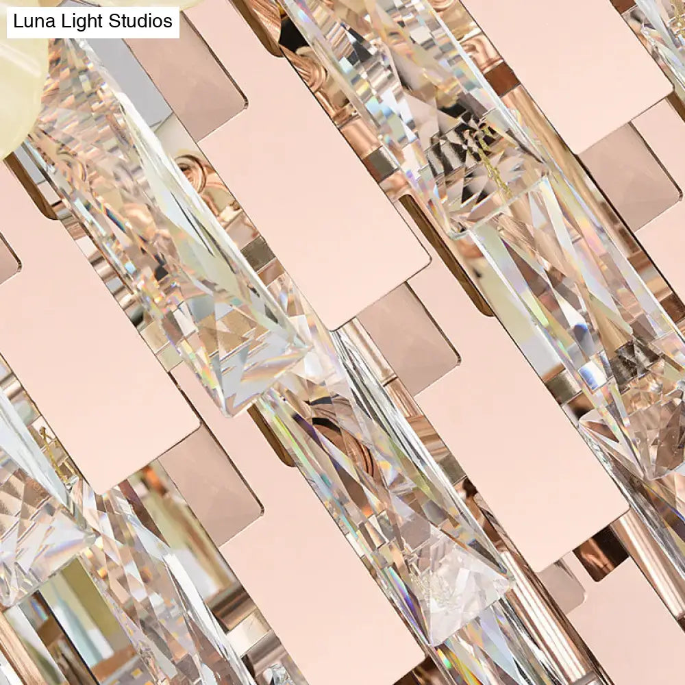 Pink Yellow Crystal Chandelier
