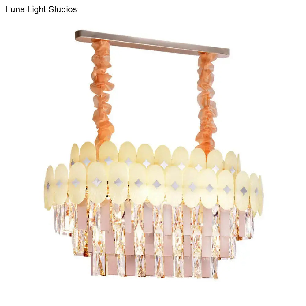 Pink Yellow Crystal Chandelier