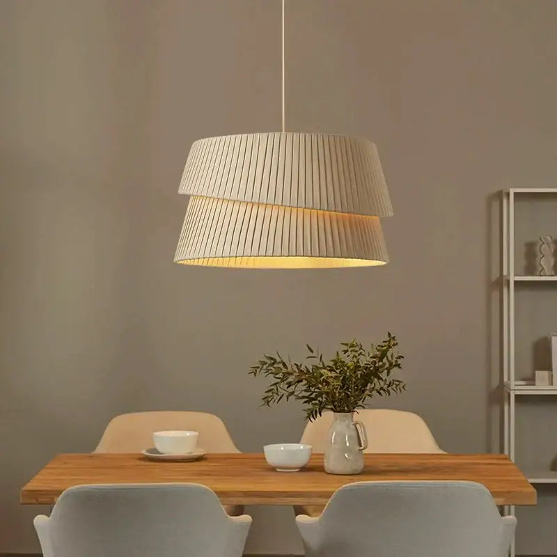 Cream Pleated LED Chandelier