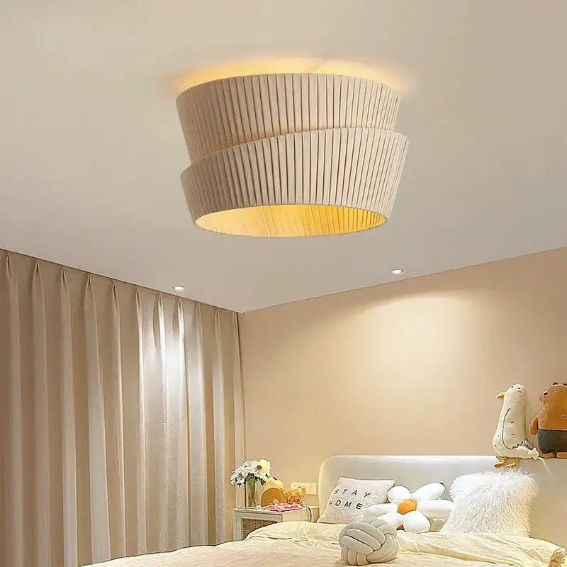 Cream Pleated LED Chandelier