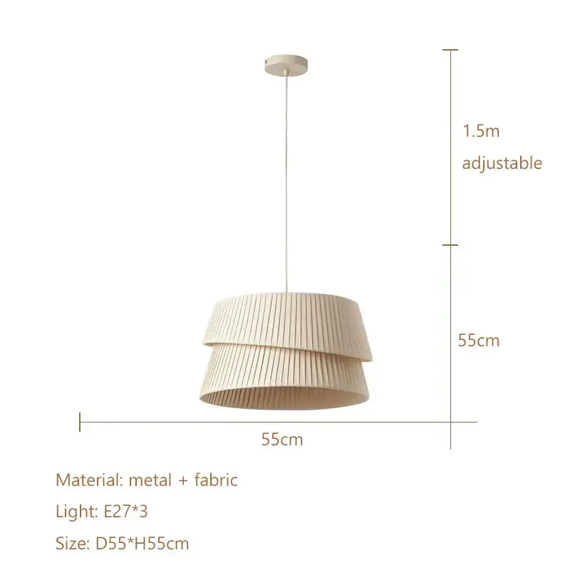 Cream Pleated LED Chandelier