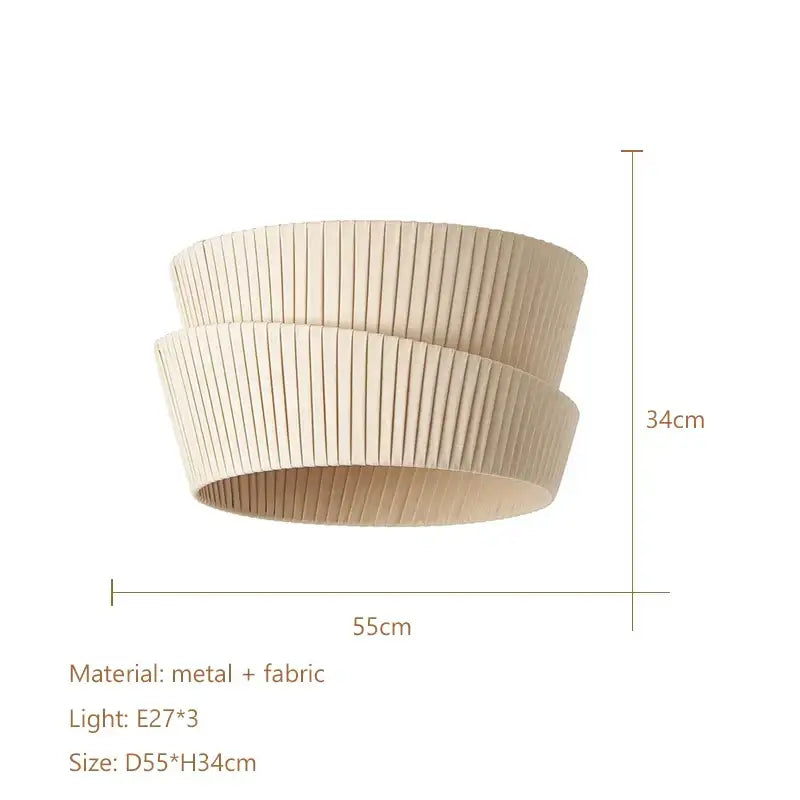 Cream Pleated LED Chandelier