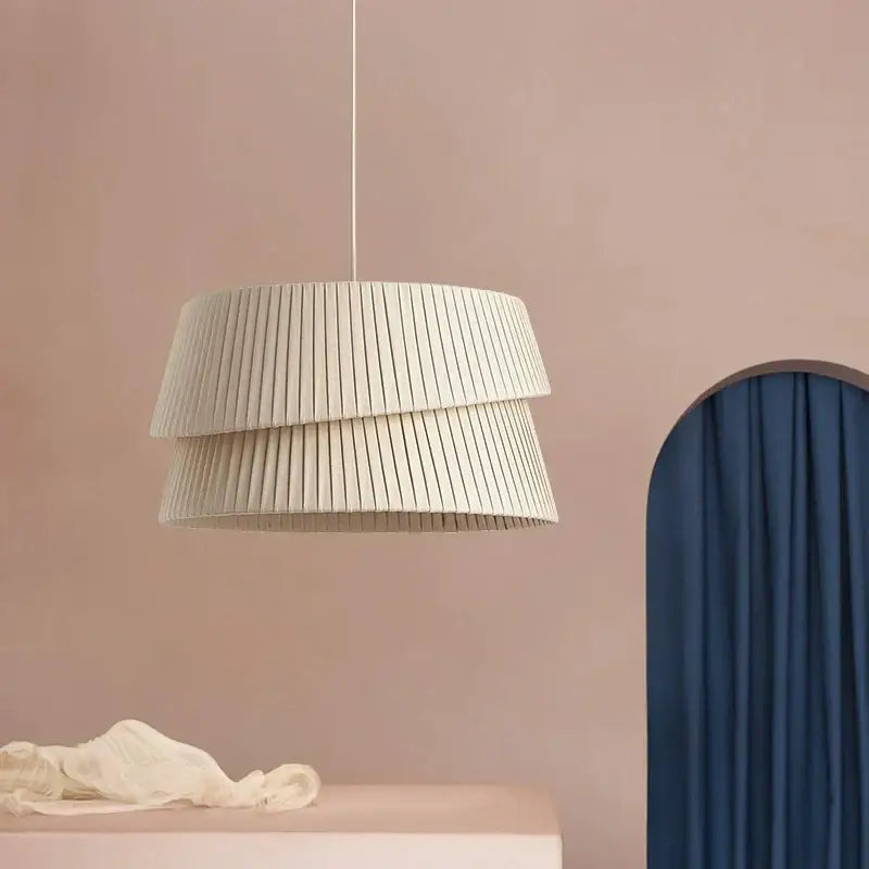 Cream Pleated LED Chandelier