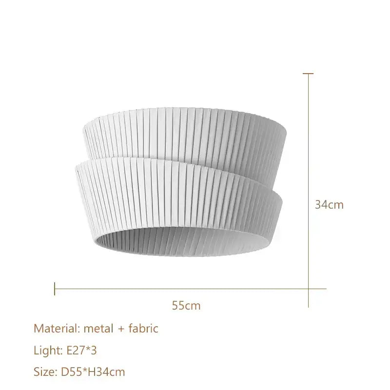 Cream Pleated LED Chandelier