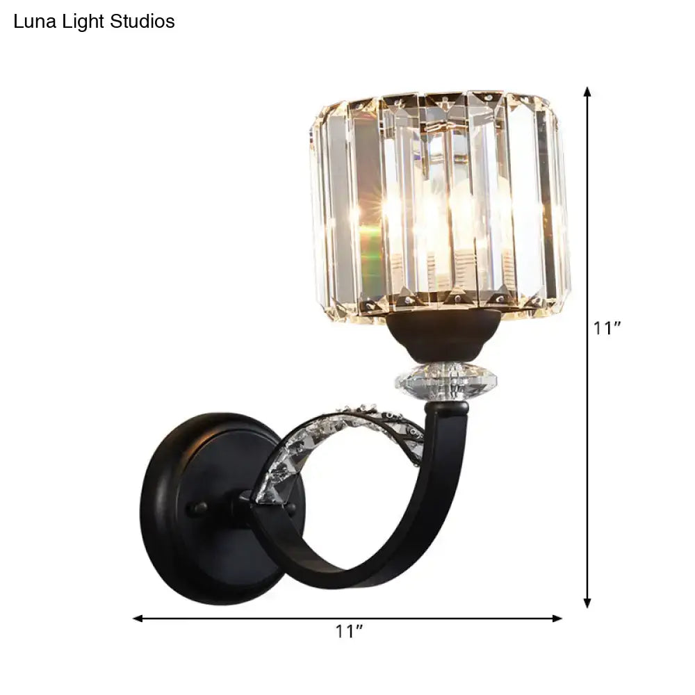 Black Crystal Prismatic Wall Sconce