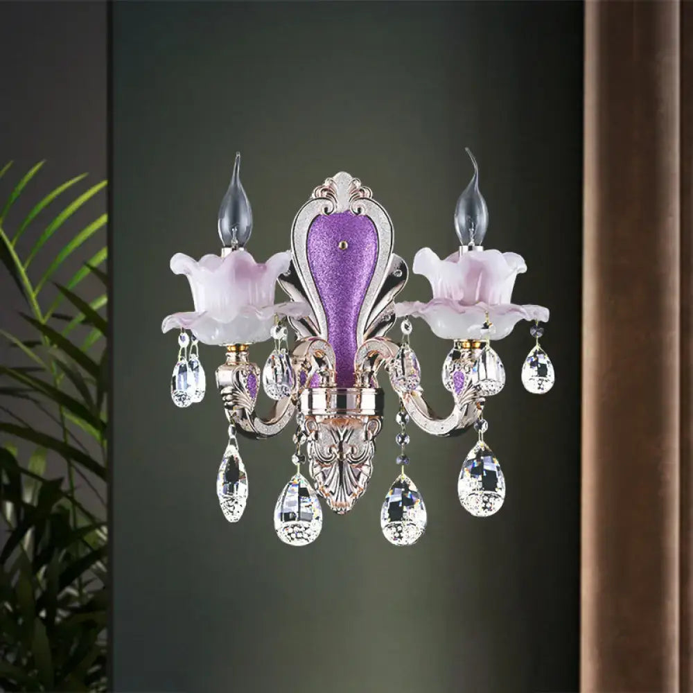 Crystal Floral Wall Sconce