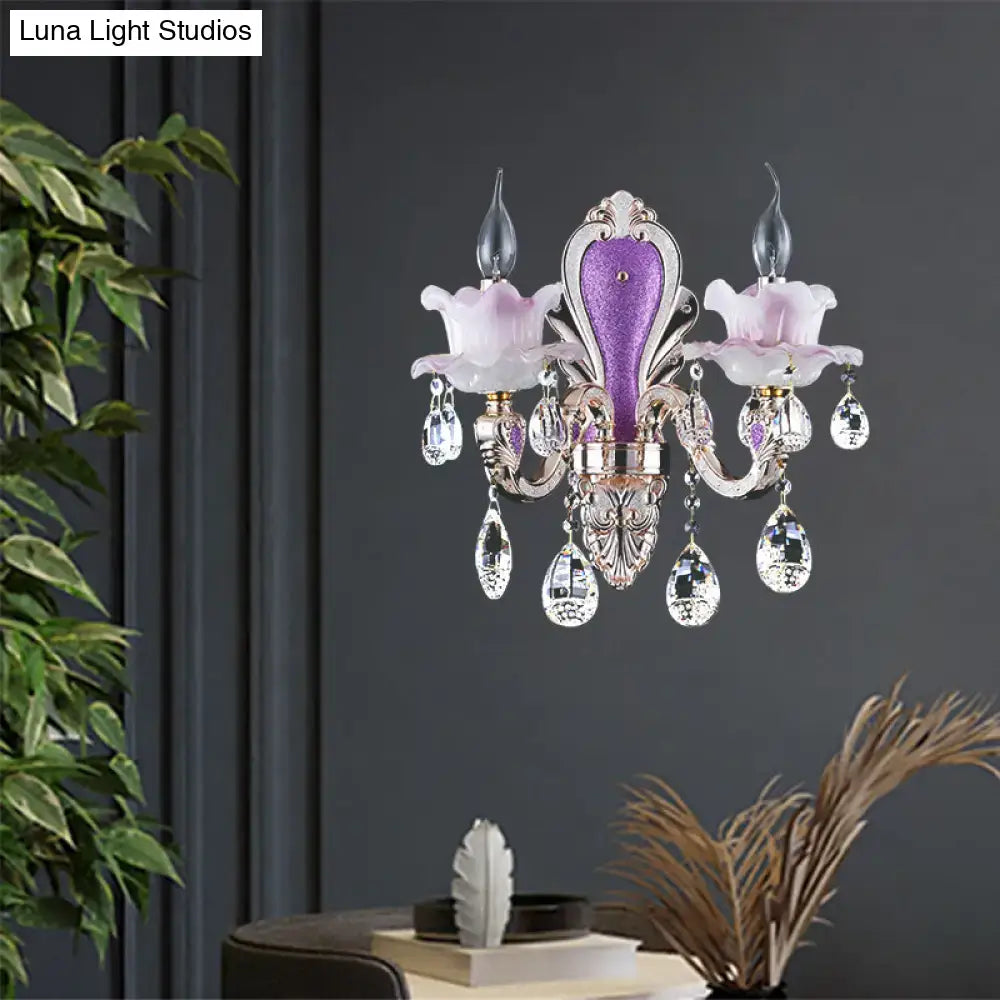Crystal Floral Wall Sconce