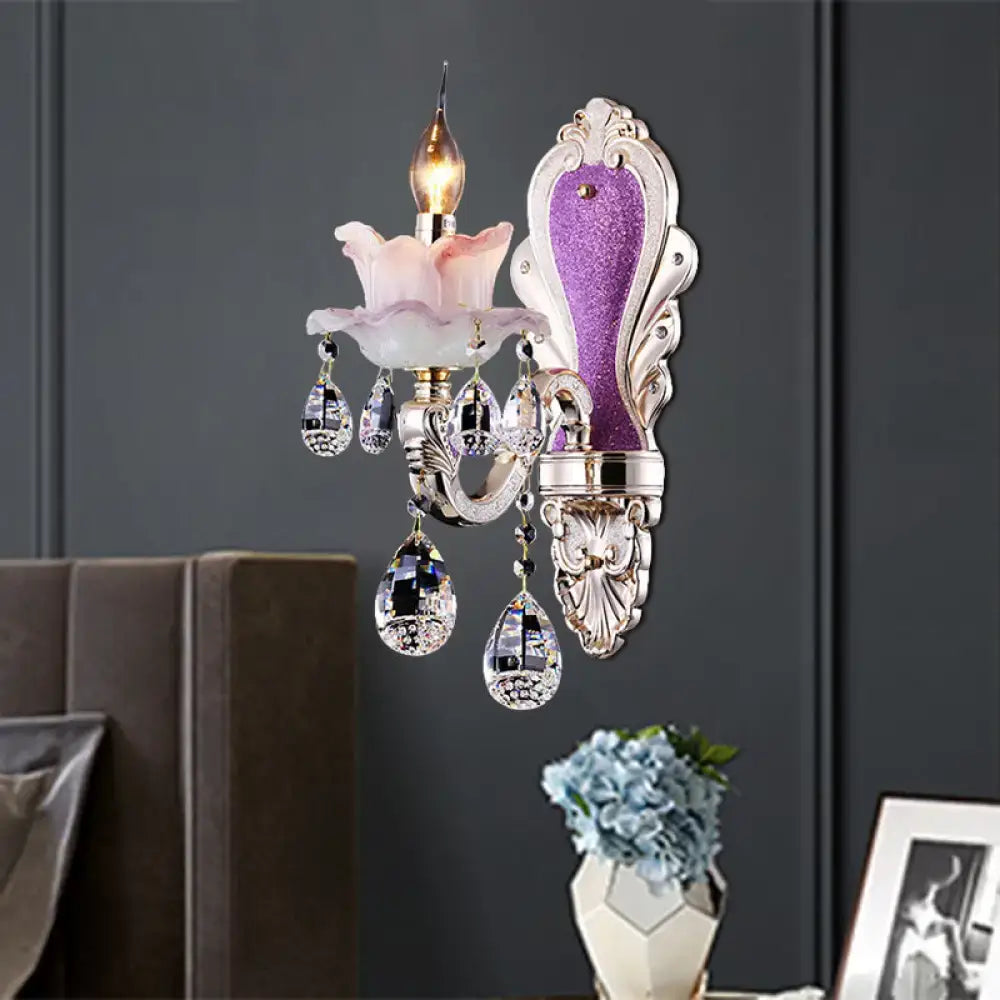 Crystal Floral Wall Sconce