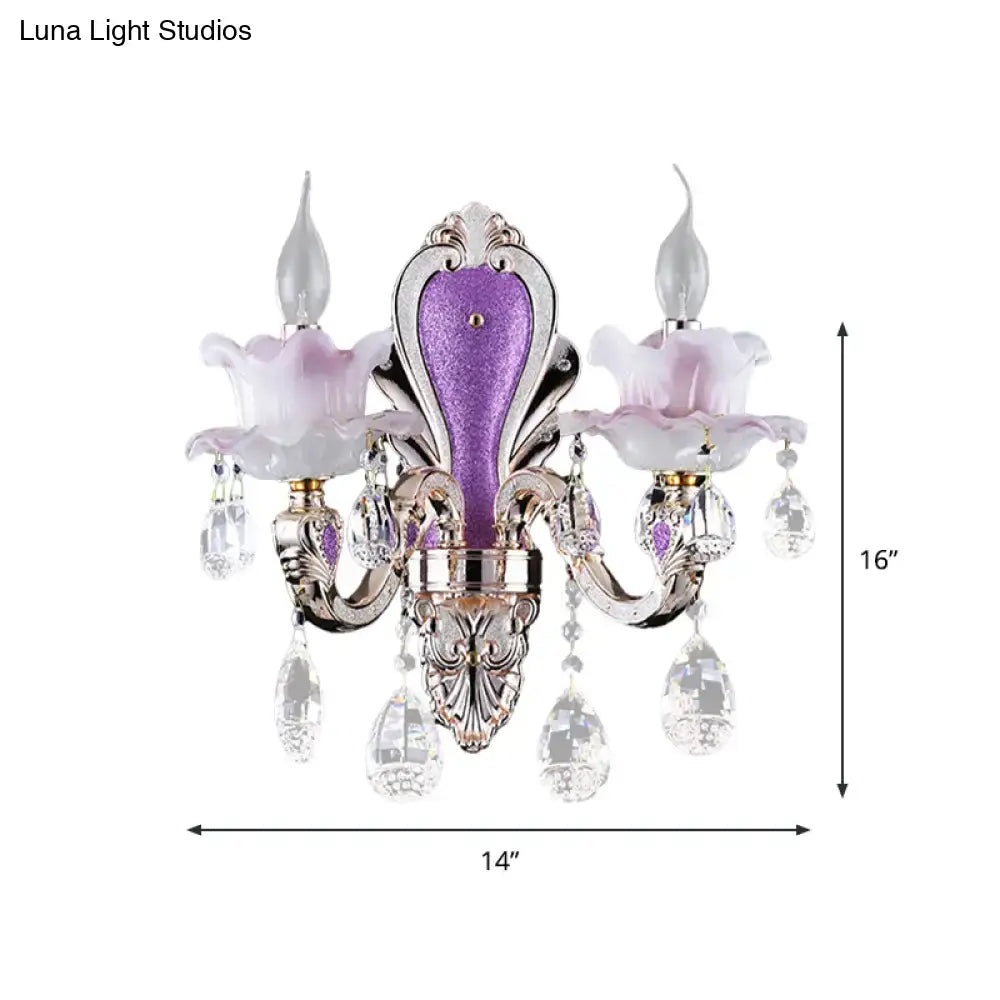 Crystal Floral Wall Sconce