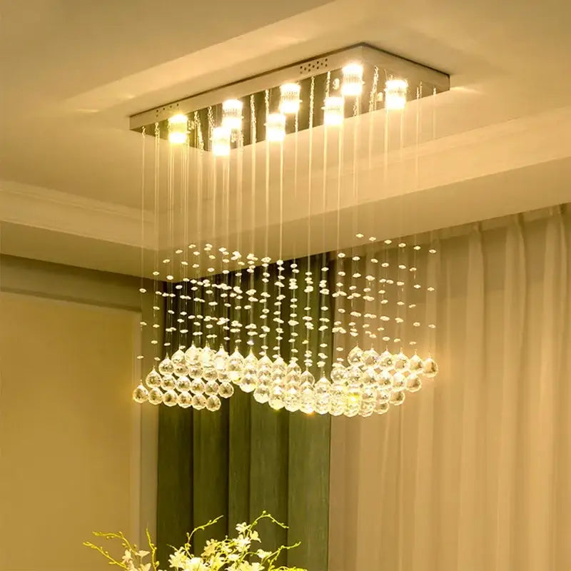 Crystal LED 100cm Rectangular Dining Chandelier