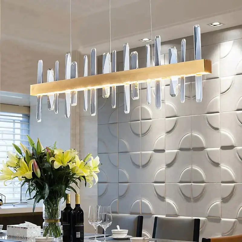 Gold Crystal Rectangle Stainless Steel Light