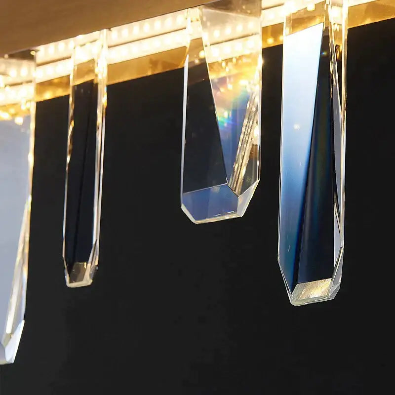 Gold Crystal Rectangle Stainless Steel Light