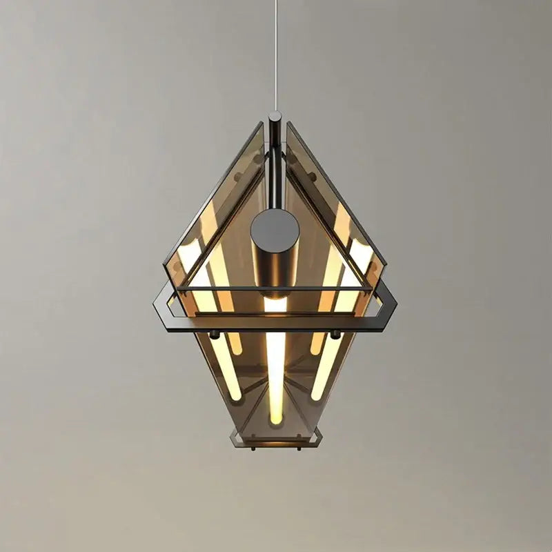 Amber Rectangular LED Pendant