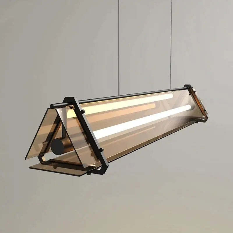 Amber Rectangular LED Pendant