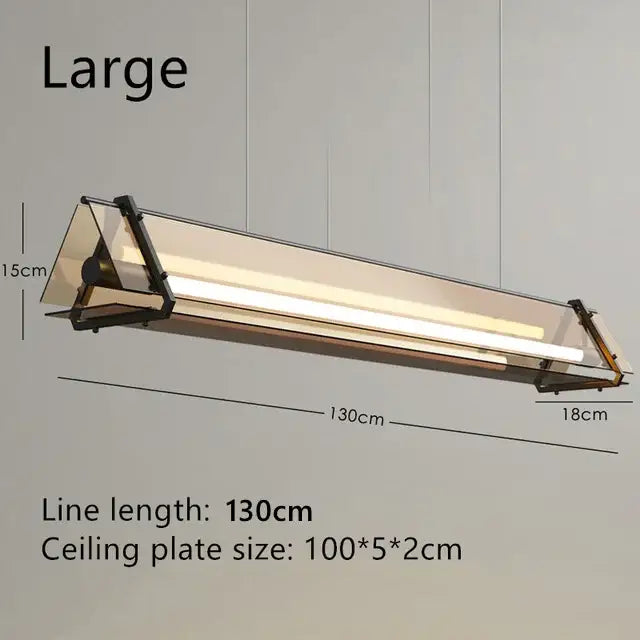 Amber Rectangular LED Pendant