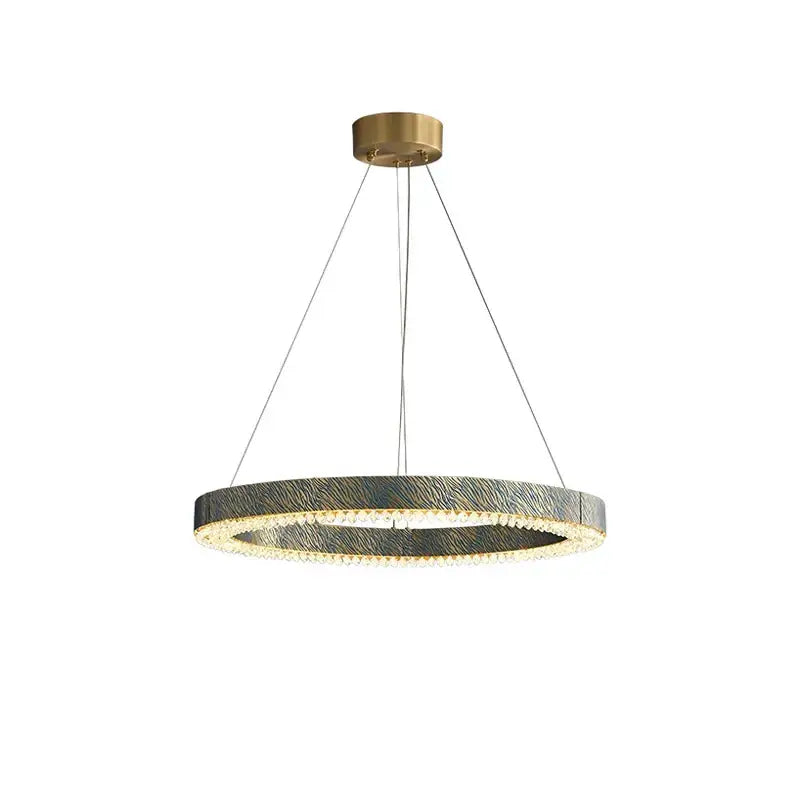 Blue Copper Crystal Chandelier