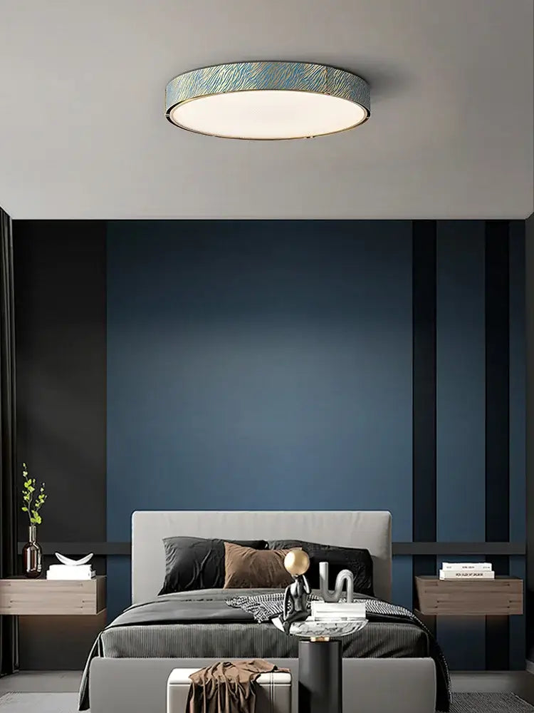 Blue Copper Crystal Chandelier