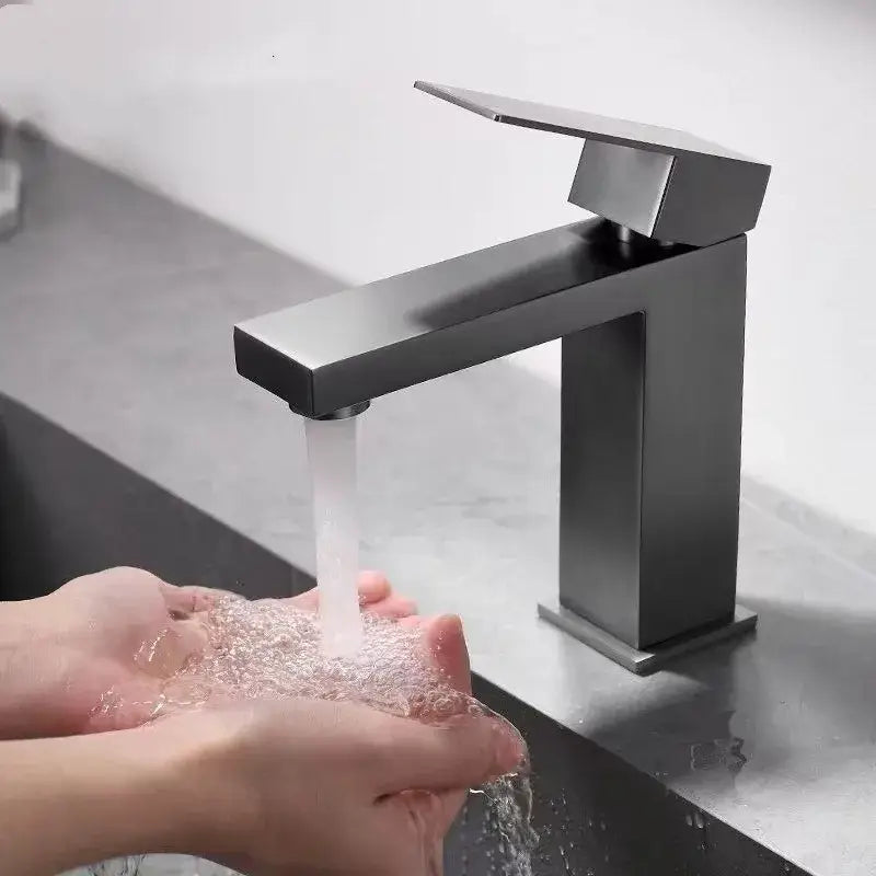 Brushed Gold Tall Stainless Basin Faucet