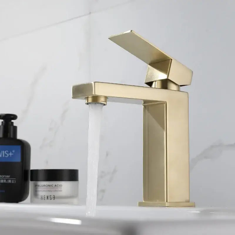 Brushed Gold Tall Stainless Basin Faucet