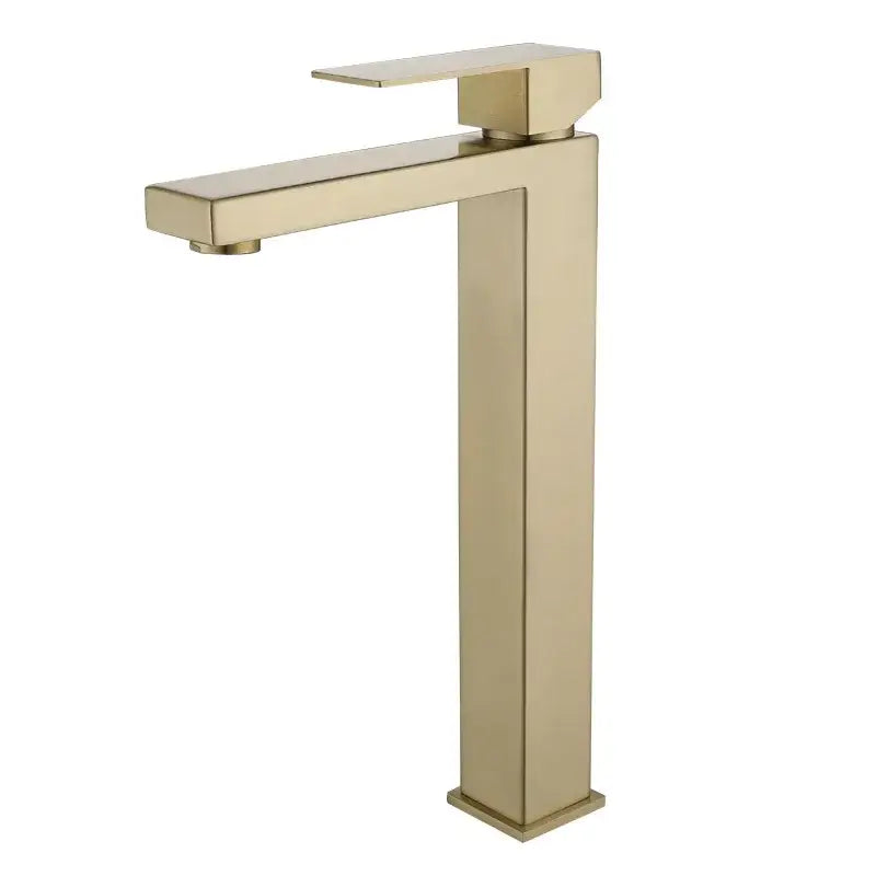 Brushed Gold Tall Stainless Basin Faucet