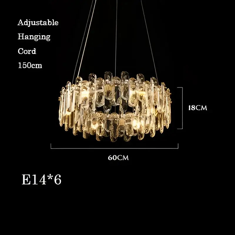 Nickel Crystal Pendant Light