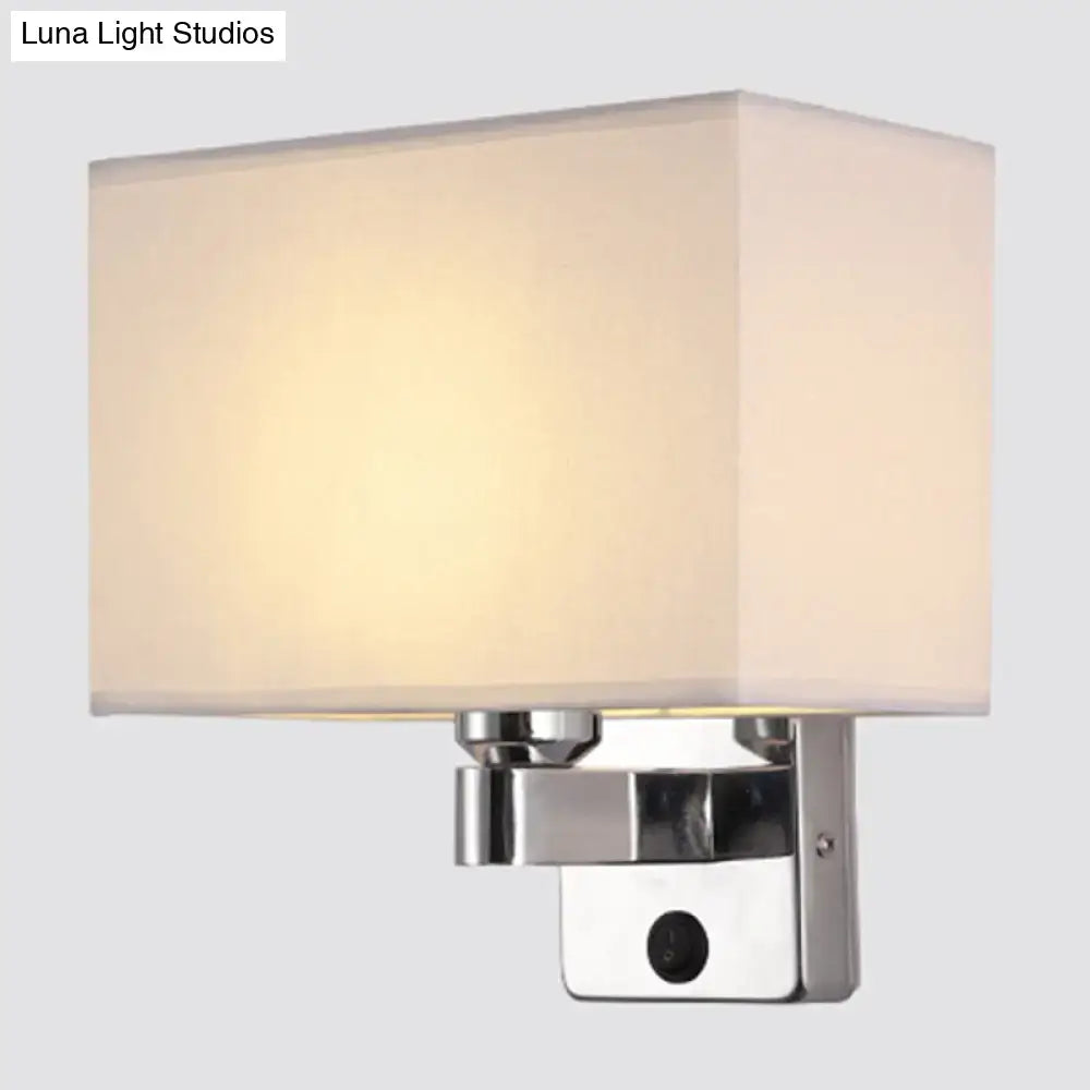 Chrome Fabric Oval Shade Wall Sconce