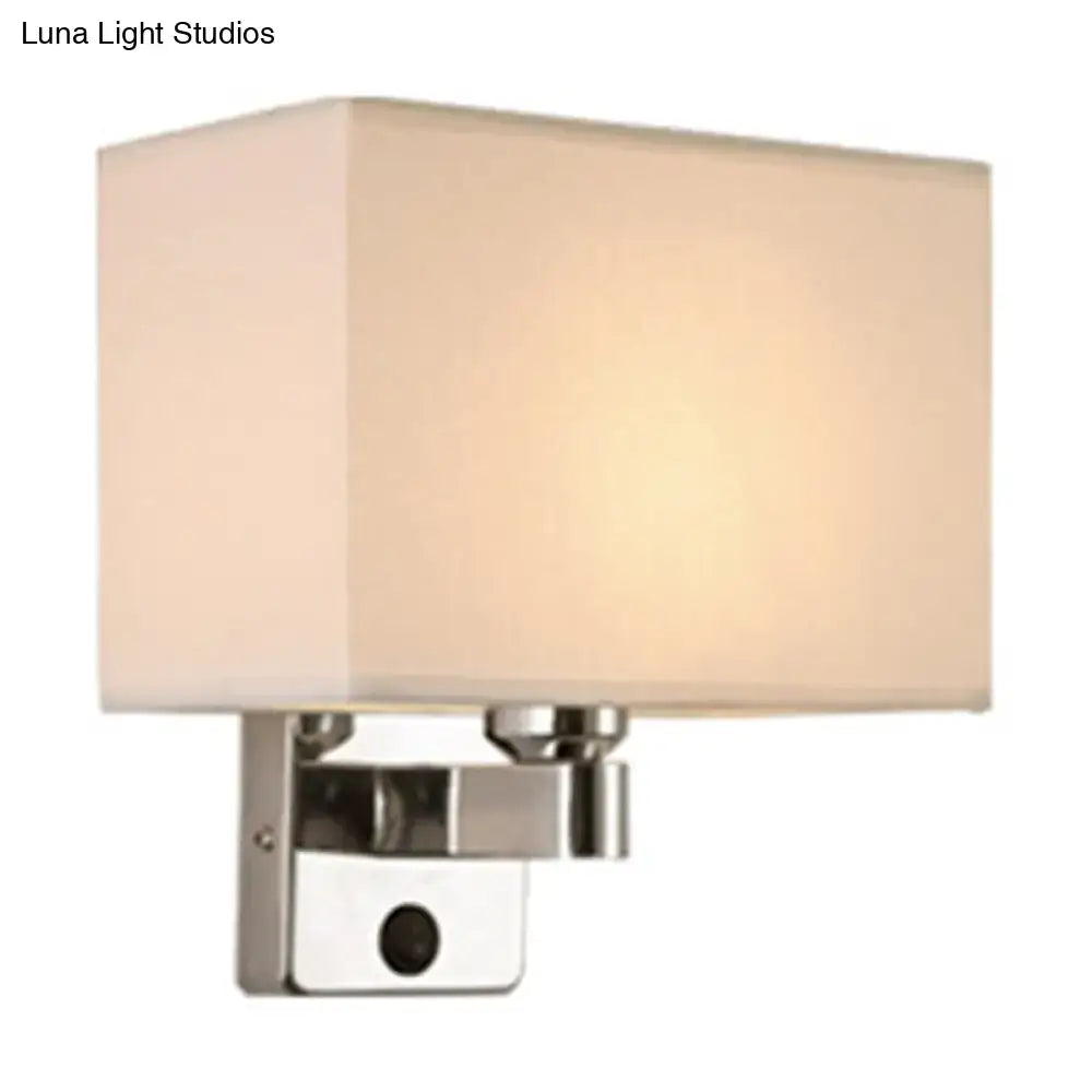 Chrome Fabric Oval Shade Wall Sconce
