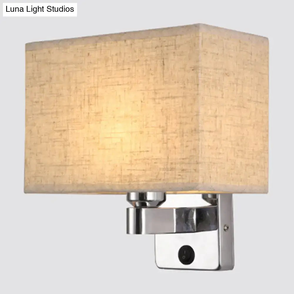 Chrome Fabric Oval Shade Wall Sconce