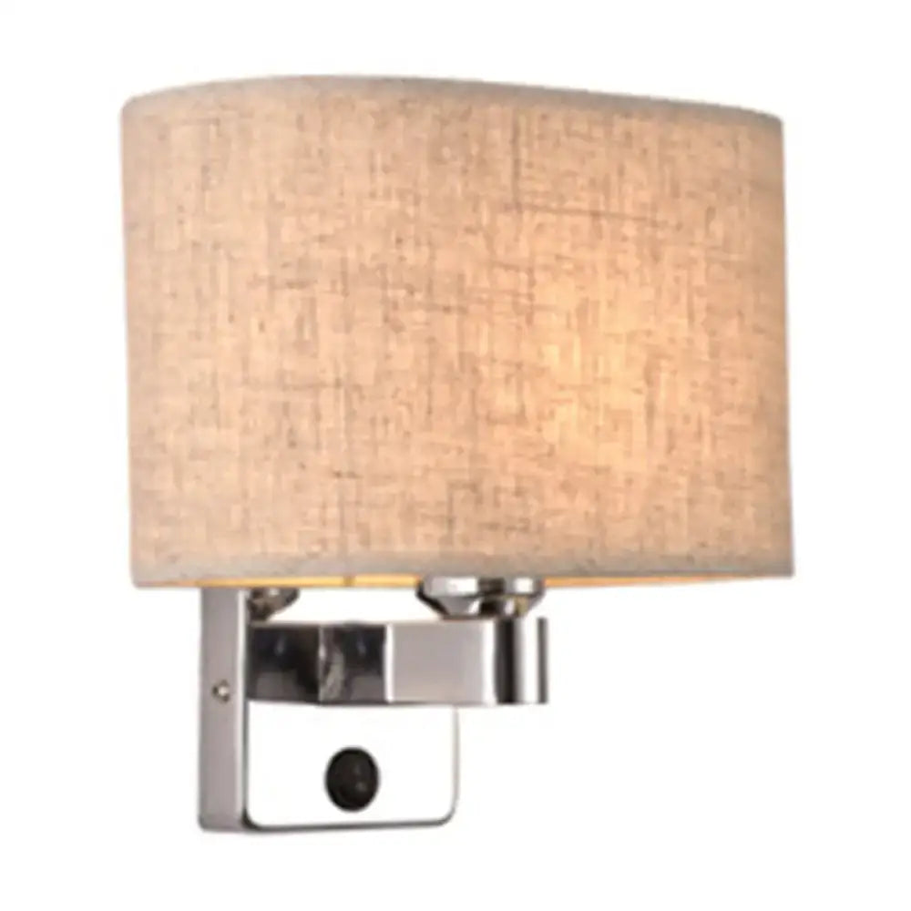 Chrome Fabric Oval Shade Wall Sconce