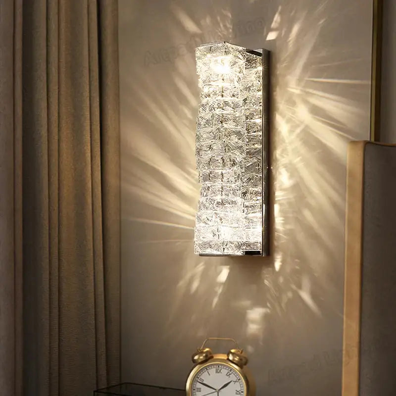 Crystal LED Wall Sconce Big Size Gold Base