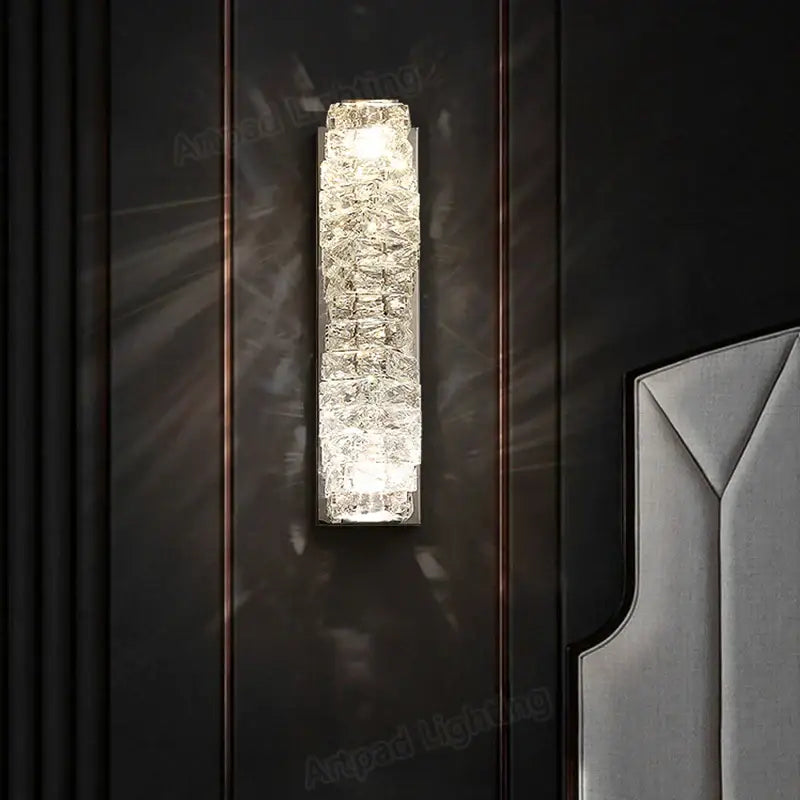 Crystal LED Wall Sconce Big Size Gold Base
