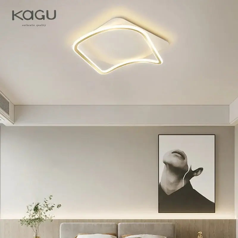 Gold Rectangular LED Chandelier