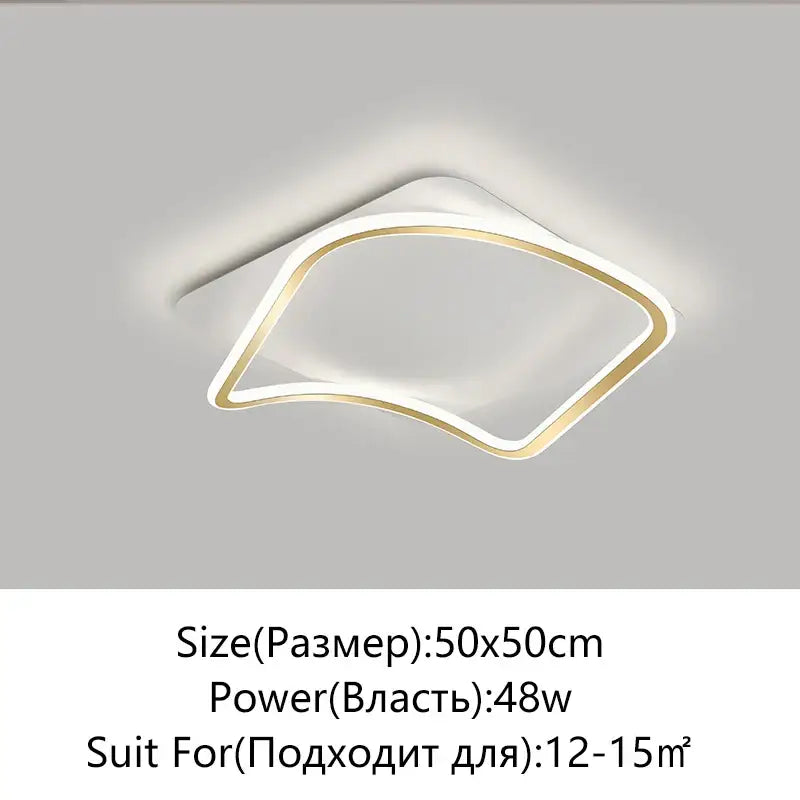 Gold Rectangular LED Chandelier
