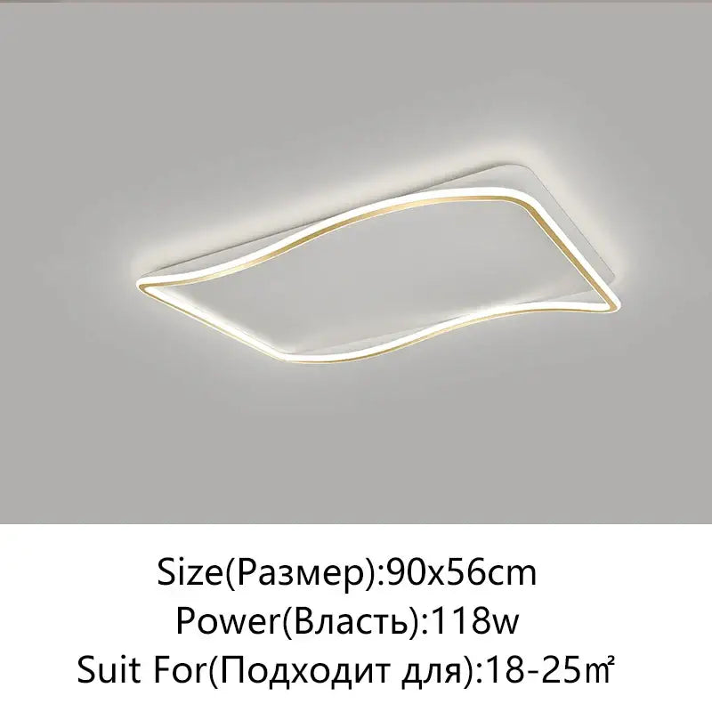 Gold Rectangular LED Chandelier