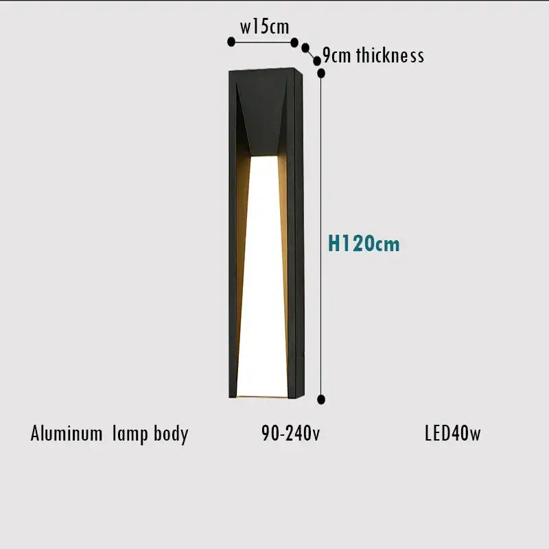 Black LED Outdoor Wall Lamp