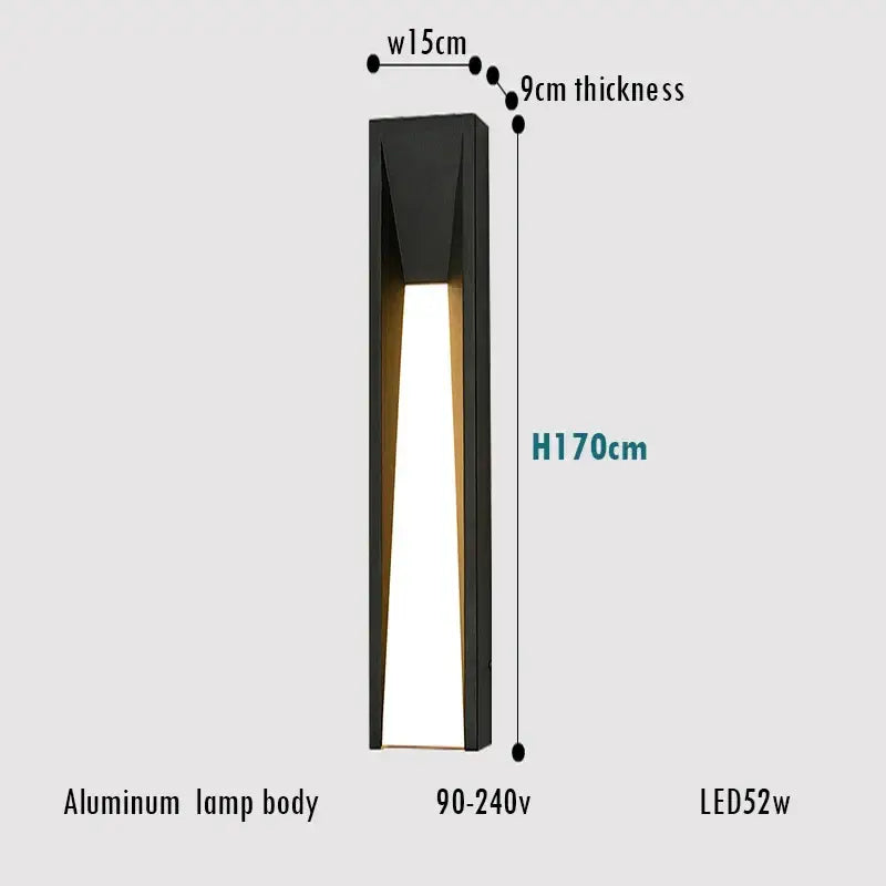 Black LED Outdoor Wall Lamp