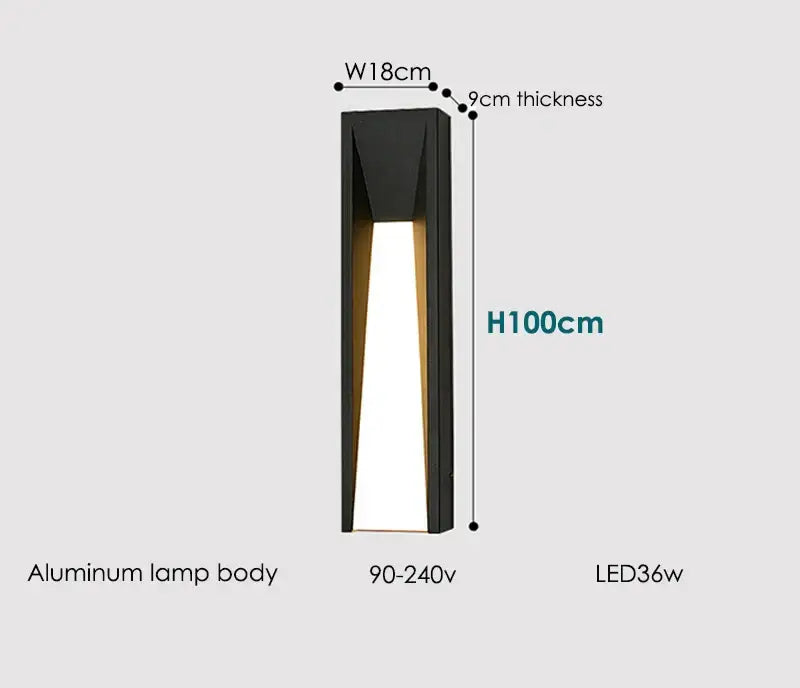 Black LED Outdoor Wall Lamp