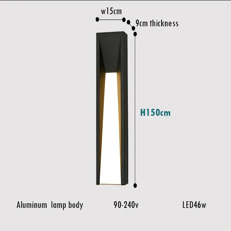 Black LED Outdoor Wall Lamp