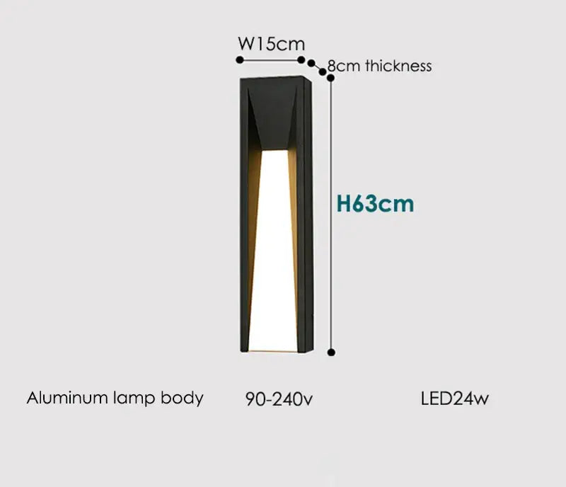 Black LED Outdoor Wall Lamp