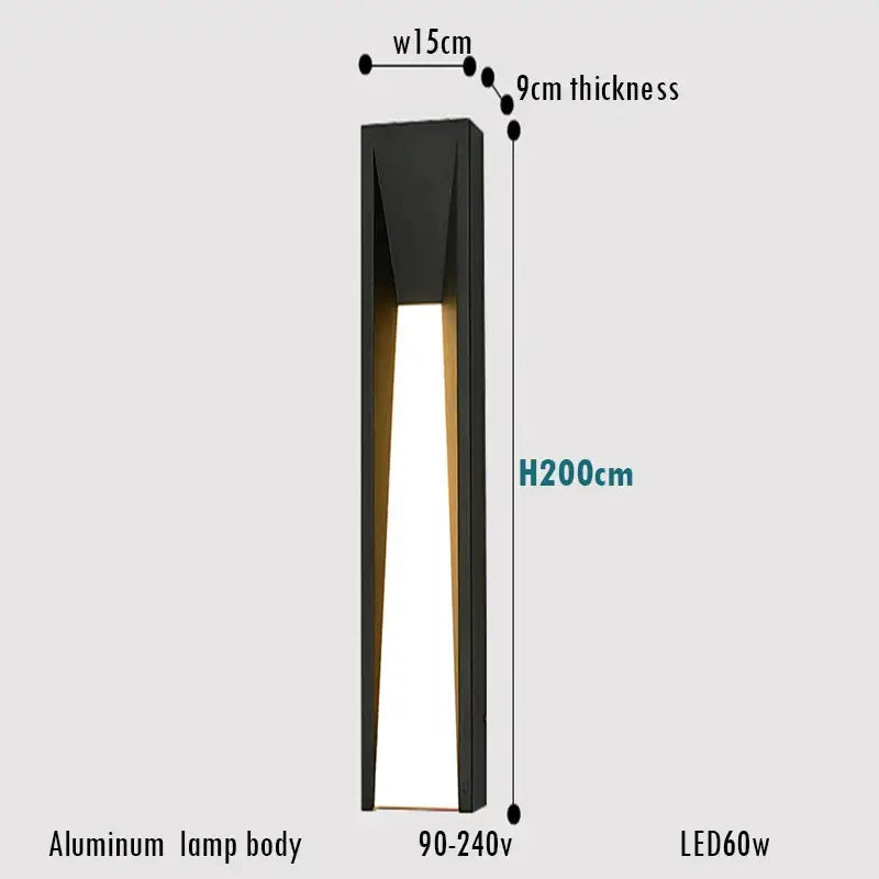 Black LED Outdoor Wall Lamp