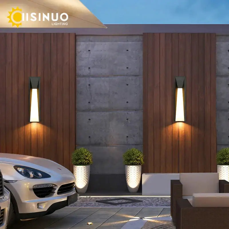 Black LED Outdoor Wall Lamp