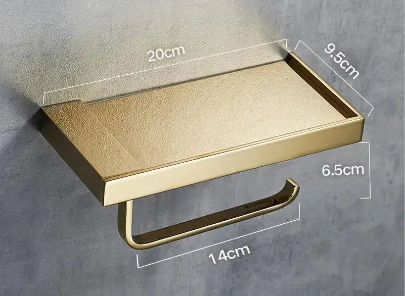 Gold Metal Toilet Paper Holder
