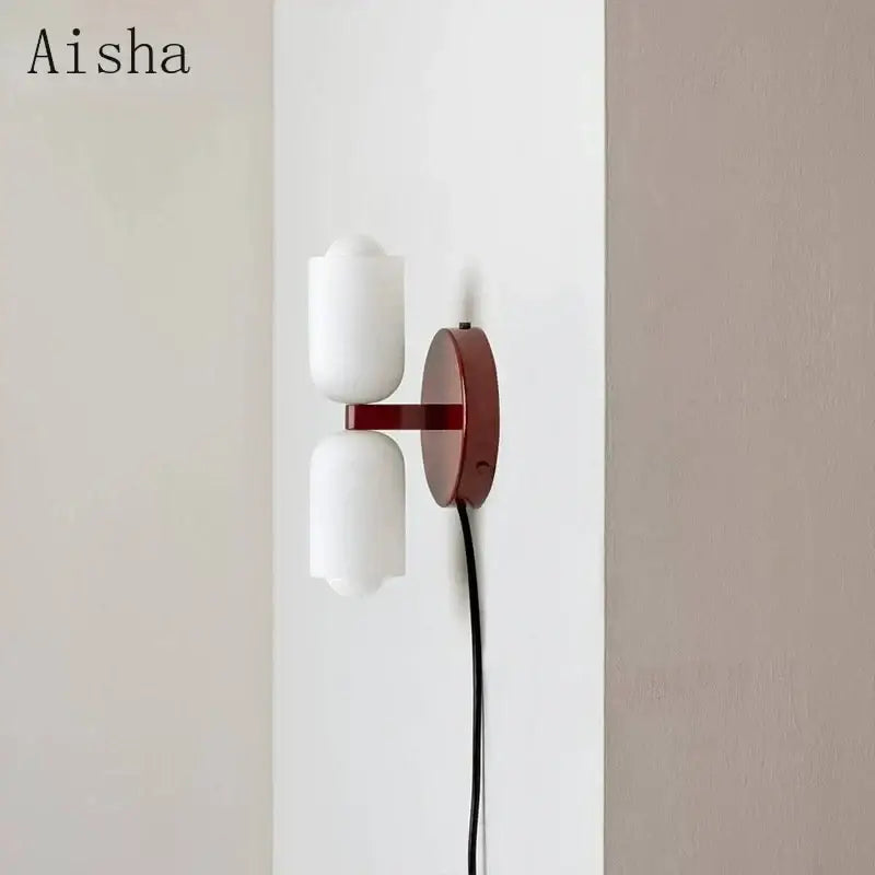 Red Glass Wall Light