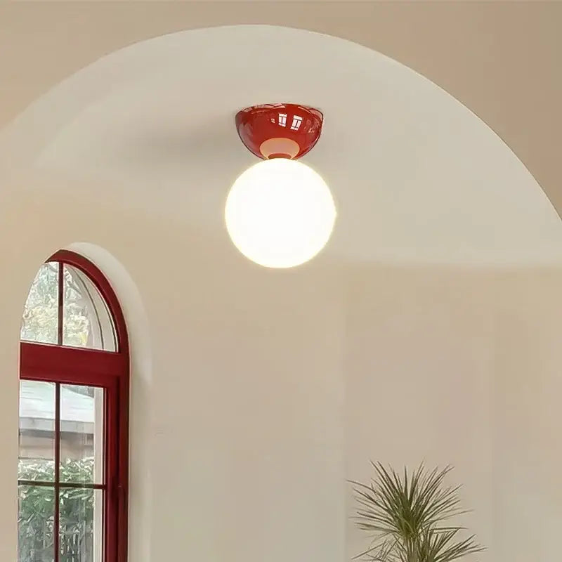 Red Iron Ceiling Globe