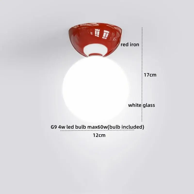 Red Iron Ceiling Globe