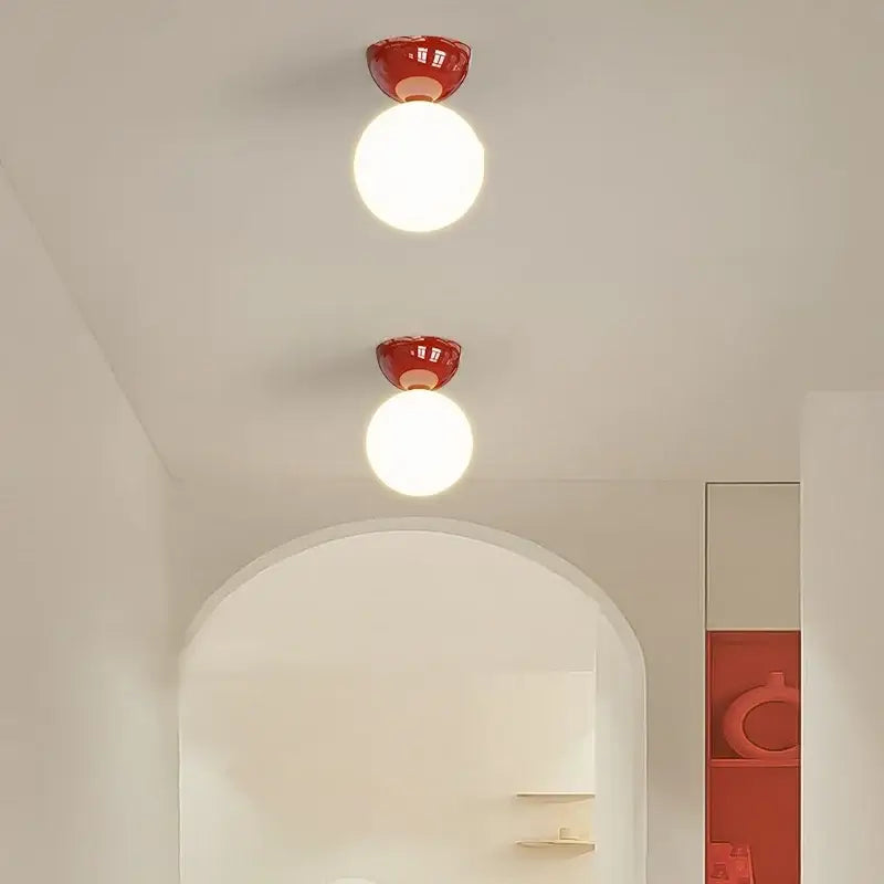 Red Iron Ceiling Globe