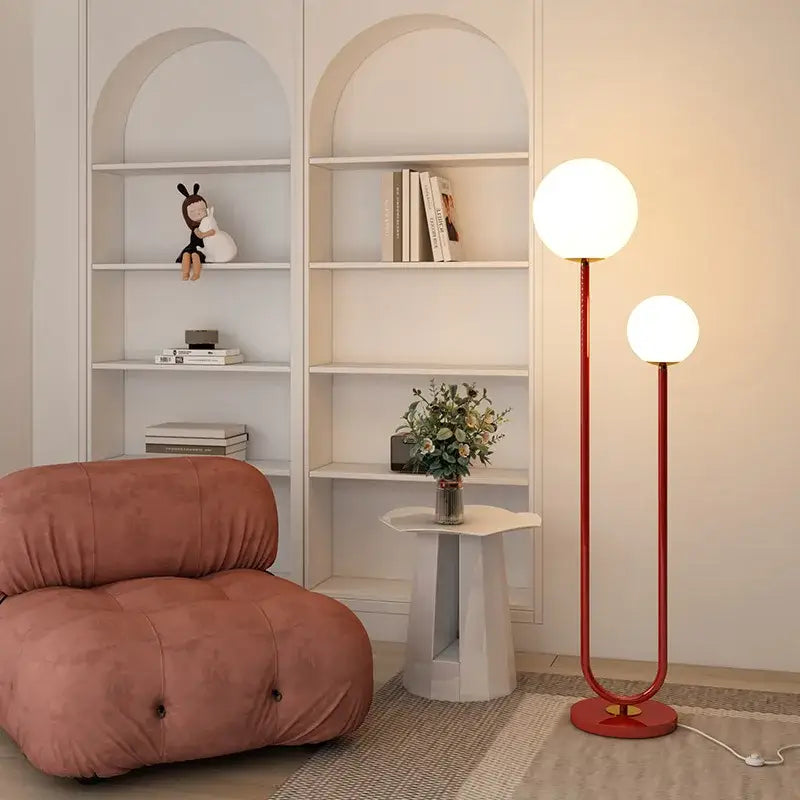 White Metal Floor Lamp