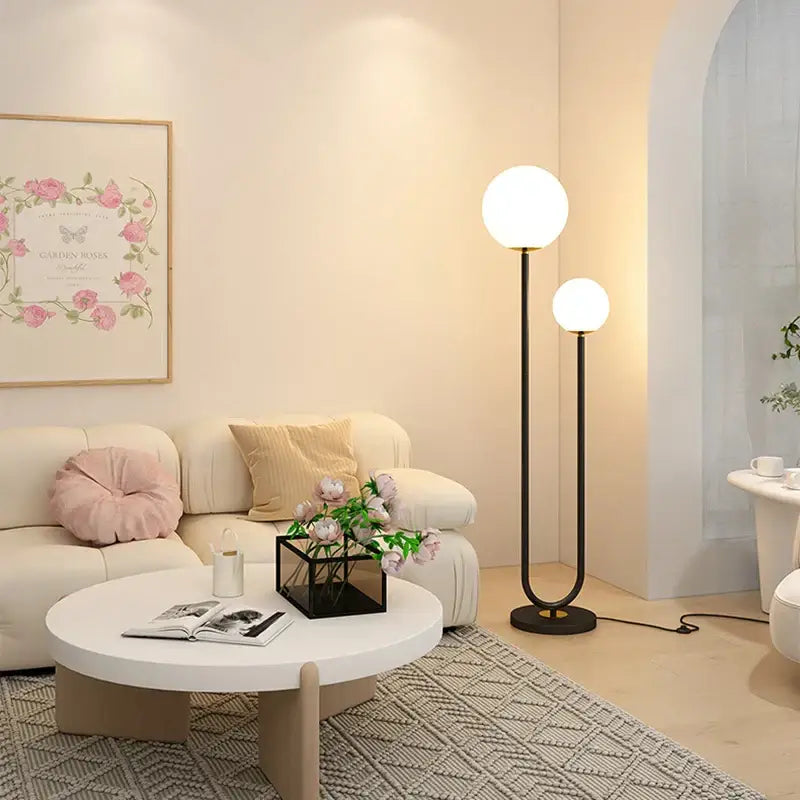 White Metal Floor Lamp